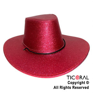 SOMBRERO COWBOY GLITTER FUCSIA x 1
